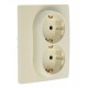 Etika Слоновая кость Двойная розетка с заземлением, винты  672323  Legrand
