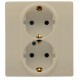 Etika Слоновая кость Двойная розетка с заземлением, винты  672323  Legrand