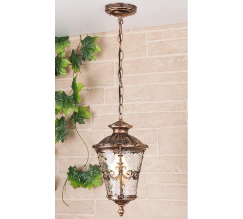 Светильник садово-парковый GLYF-8046H Diadema H черное золото настенный  a028004  Elektrostandard