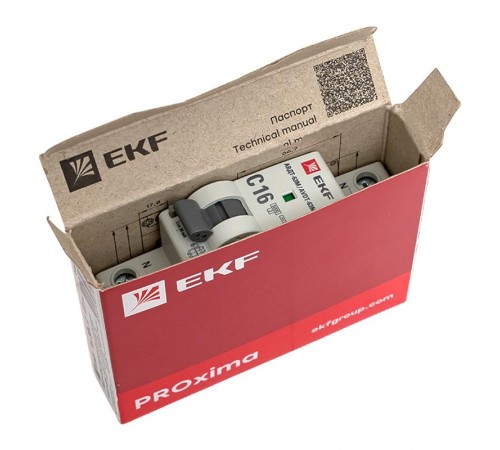 Выключатель автоматический дифференциального тока АВДТ-63М 1п+N 16А C 30мА тип AС (1 мод) PROxima (электронный,)  DA63M-16-30  EKF