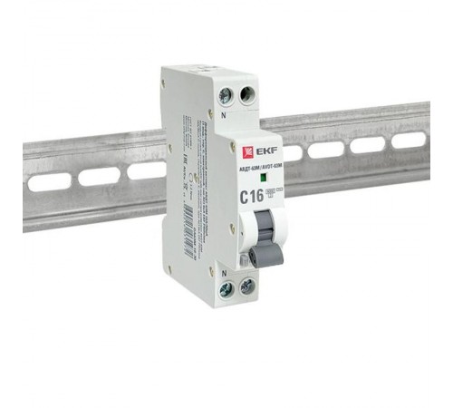 Выключатель автоматический дифференциального тока АВДТ-63М 1п+N 16А C 30мА тип AС (1 мод) PROxima (электронный,)  DA63M-16-30  EKF