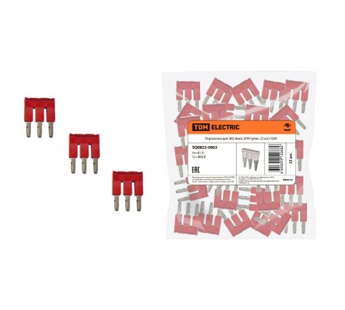 Перемычка для ЗКБ 4мм2 3PIN (упак. 25 шт.)  SQ0822-0063  TDM