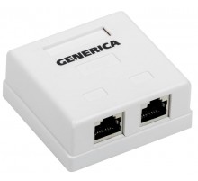 Розетка инф. настенная RJ45 кат. 5Е FTP 2 порта  CS2-1C5EF-22-G  GENERICA