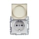 BRITE Розетка с заземлением со шторками с кр. 16А IP20 РСбш10-3-БрА алюминий  BR-R16-16-K47  IEK