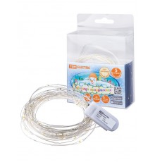 Гирлянда светодиодная "Роса50" 50LED, 5м, 3000К, 2хCR2032,  SQ0361-0055  TDM ELECTRIC