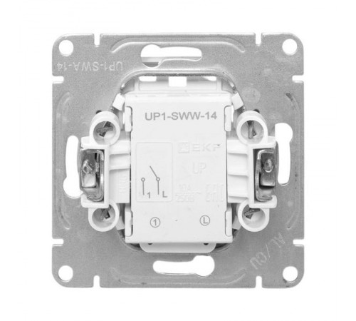 Механизм выключателя, одноклавишный, с подсветкой, алюминий Эпика EKF  UP1-SWA-14  EKF