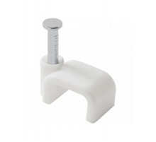 Скоба для кабеля плоская Б9 мм (50 шт) - пакет  103659  Tech-KREP