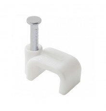 Скоба для кабеля плоская Б9 мм (50 шт) - пакет  103659  Tech-KREP