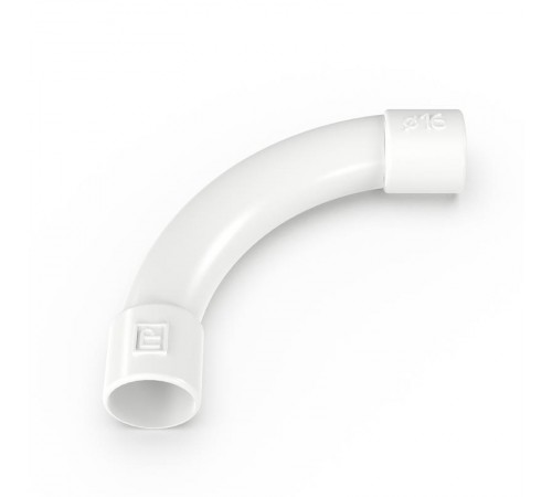 Соединитель угловой белый d16 мм (5шт/600шт уп/кор)  PR13.0461  Промрукав