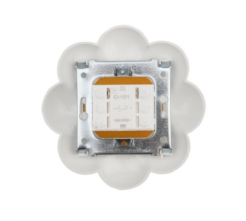 Выключатель одноклавишный HAPPY Ромашка скрытой установки, желтый/белый  KR-78-0620  Kranz