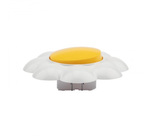 Выключатель одноклавишный HAPPY Ромашка скрытой установки, желтый/белый  KR-78-0620  Kranz