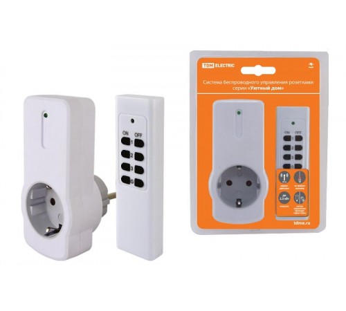 Комплект для беспроводного управления розетками ПУ3-Р1.1 (1 приемник) "Уютный дом"  SQ1508-0204  TDM