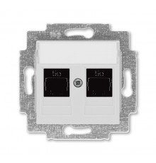 ABB Levit Серый Розетка комп. 2-ая 2хRJ45 категория 5e  5014H-A51018 16W  2CHH295118A6016  ABB