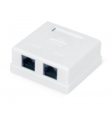 WR-WS-8P8C-C5E-2 Розетка компьютерная RJ-45, кат., 5e, неэкран.,, двойная, внешняя, Dual IDC, цвет белый  505216  WRLine