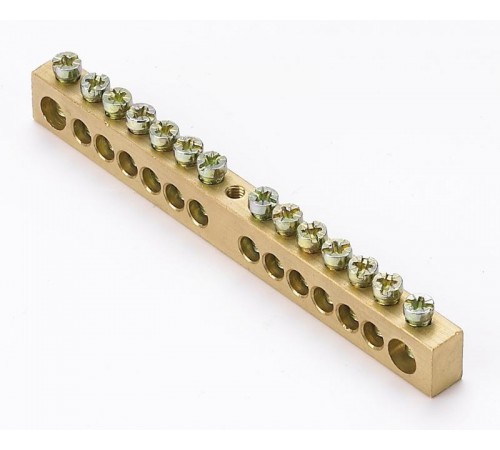 Шина нулевая 14 групп/крепеж по центру, сеч. 8x1  32005DEK  DEKraft