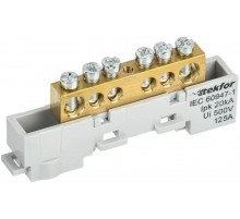 TEKFOR Шина L "фаза" неизолированная на универсальном держателе 6х9-6-Ср  TF-NN10-06-DL-K03  IEK