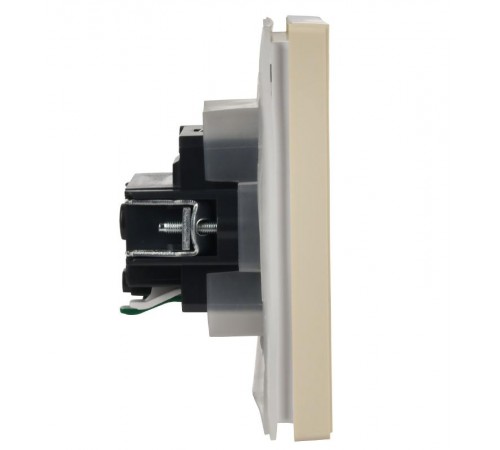 FORTE&PIANO Розетка с заземлением, со шторками, с крышкой безвинтовое крепление 16А IP44 FP419 ваниль  FP-R16-16-1-44-K10  IEK