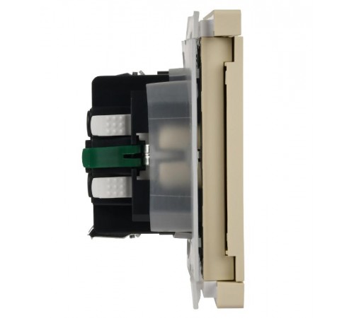 FORTE&PIANO Розетка с заземлением, со шторками, с крышкой безвинтовое крепление 16А IP44 FP419 ваниль  FP-R16-16-1-44-K10  IEK