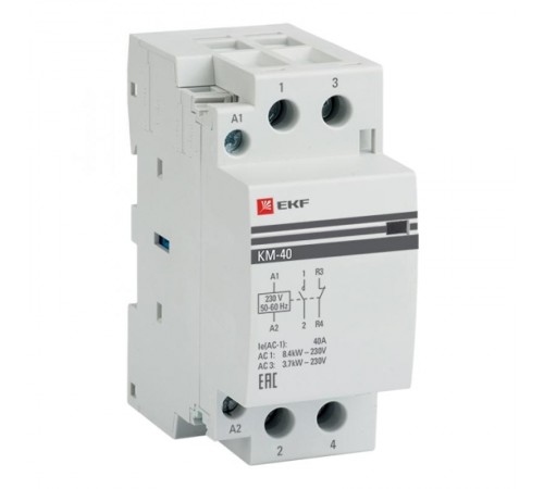 Контактор модульный КМ 40А NО+NC (2 мод.) EKF PROxima  km-2-40-11  EKF