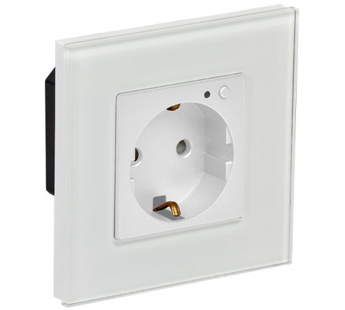 iTEQ SMART-розетка 16А WIFI+BLE стекл/р. з/ш. бел.  IT-R16SFWBG-K01  ONI