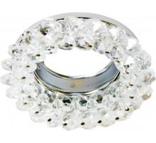 Светильник точечный встраиваемый под лампу CD4141 MR16 50W G5.3 прозрачный, хром (без лампы)  19286  FERON