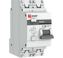 Выключатель автоматический дифференциальный АД-32 1P+N 40А/30мА (характеристика C, A, электронный, защита 270В) 6кА PROxima  DA32-6-40-30-a-pro  EKF