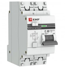 Выключатель автоматический дифференциальный АД-32 1P+N 40А/30мА (характеристика C, A, электронный, защита 270В) 6кА PROxima  DA32-6-40-30-a-pro  EKF