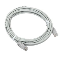 Патч-корд TERACOM Cat.5E (1Гбит/с) неэкранированный UTP оболочка PVC серый (5м)  TRC-5EUTP-PVC-5M-GY  EKF