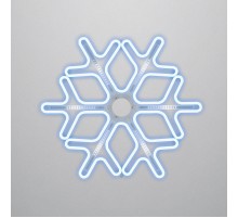 Фигура Снежинка из гибкого неона с эффектом тающих сосулек, 60х60 см, цвет свечения синий/белый  501-223  NEON-NIGHT