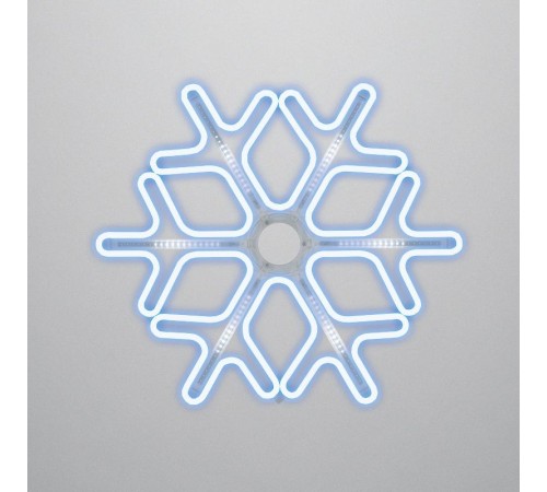 Фигура Снежинка из гибкого неона с эффектом тающих сосулек, 60х60 см, цвет свечения синий/белый  501-223  NEON-NIGHT