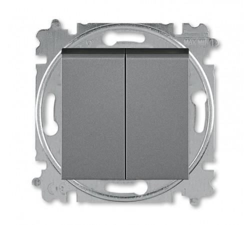 ABB Levit Сталь / дымчатый чёрный Выключатель 2-кл.  3559H-A05445 69W  2CHH590545A6069  ABB