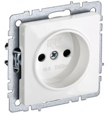 BRITE Розетка без заземления со шторками 10А РСш10-2-БрБ белый  BR-R13-10-K01  IEK