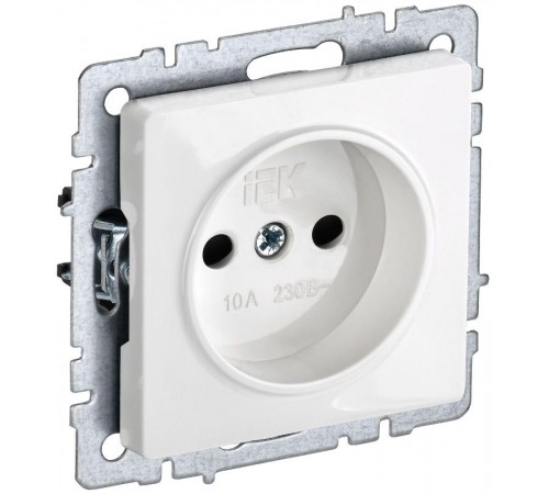BRITE Розетка без заземления со шторками 10А РСш10-2-БрБ белый  BR-R13-10-K01  IEK