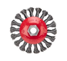 Щетка коническая для УШМ крученая стальная проволока 100 мм М14  KR-91-1201  Kranz