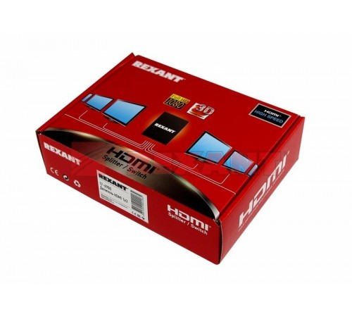 Делитель гнездо HDMI на 3 гнезда HDMI, металл  17-6900  REXANT
