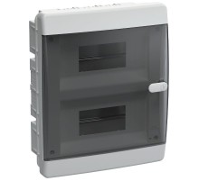  Корпус пластиковый встраиваемый на 18 модулей ЩРВ-П-18 IP41 черная прозрачная дверь UNION Compact  UIC-KP12-V-18-41-K01  IEK