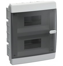  Корпус пластиковый встраиваемый на 18 модулей ЩРВ-П-18 IP41 черная прозрачная дверь UNION Compact  UIC-KP12-V-18-41-K01  IEK