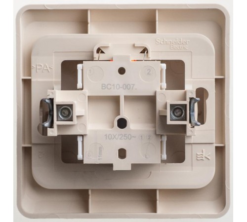 Этюд Кремовый С/У Переключатель 1-клавишный с подсветкой  BC10-007K  SE