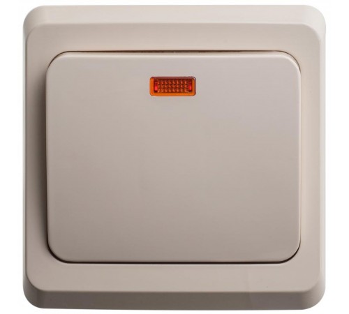 Этюд Кремовый С/У Переключатель 1-клавишный с подсветкой  BC10-007K  SE