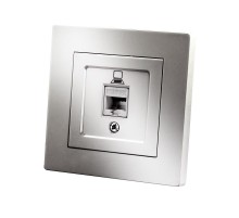 Розетка компьютерная RJ45 серебр. металлик "Сенеж"   SQ1816-0243  TDM