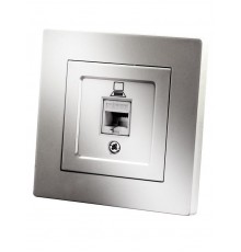 Розетка компьютерная RJ45 серебр. металлик "Сенеж"   SQ1816-0243  TDM