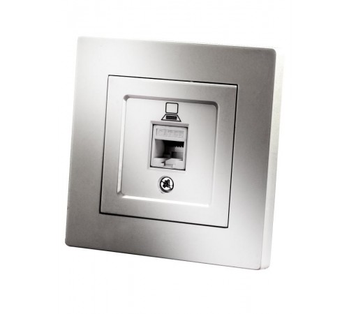 Розетка компьютерная RJ45 серебр. металлик "Сенеж"   SQ1816-0243  TDM