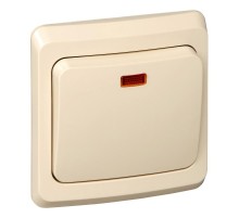 Этюд Кремовый С/У Переключатель 1-клавишный с подсветкой  BC10-007K  SE