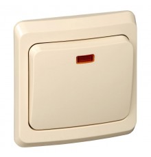 Этюд Кремовый С/У Переключатель 1-клавишный с подсветкой  BC10-007K  SE