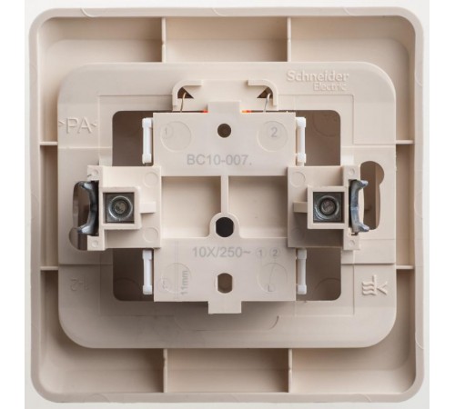 Этюд Кремовый С/У Переключатель 1-клавишный с подсветкой  BC10-007K  SE