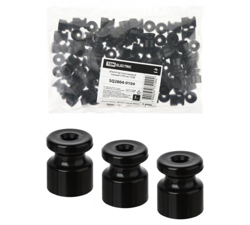 Изолятор пластиковый черный (100 шт)  SQ2804-0104  TDM
