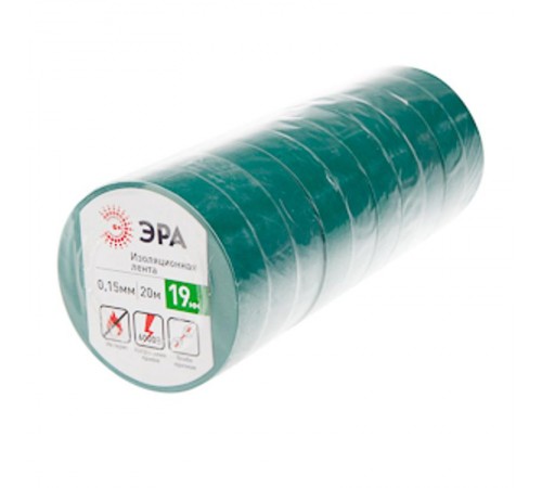 ПВХ-изолента  ЭРА ПВХ-изолента 19мм*20м зеленая  C0036544  ЭРА