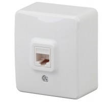 Розетка информационная 11-3203-01 RJ45, ОУ, Эксперт, Белый Б0020730  ЭРА