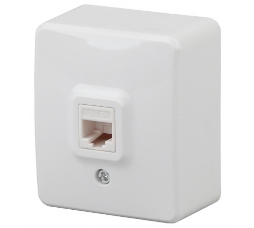 Розетка информационная 11-3203-01 RJ45, ОУ, Эксперт, Белый Б0020730  ЭРА