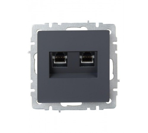 BRITE Розетка компьютерная 2-ая RJ45 кат.6 РК11-2-БрГ графит  BR-K20-2-K53  IEK